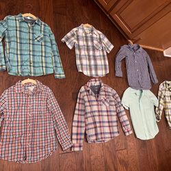 Boys  Size 6-8 Shirts And Two Jackets And Jeans 