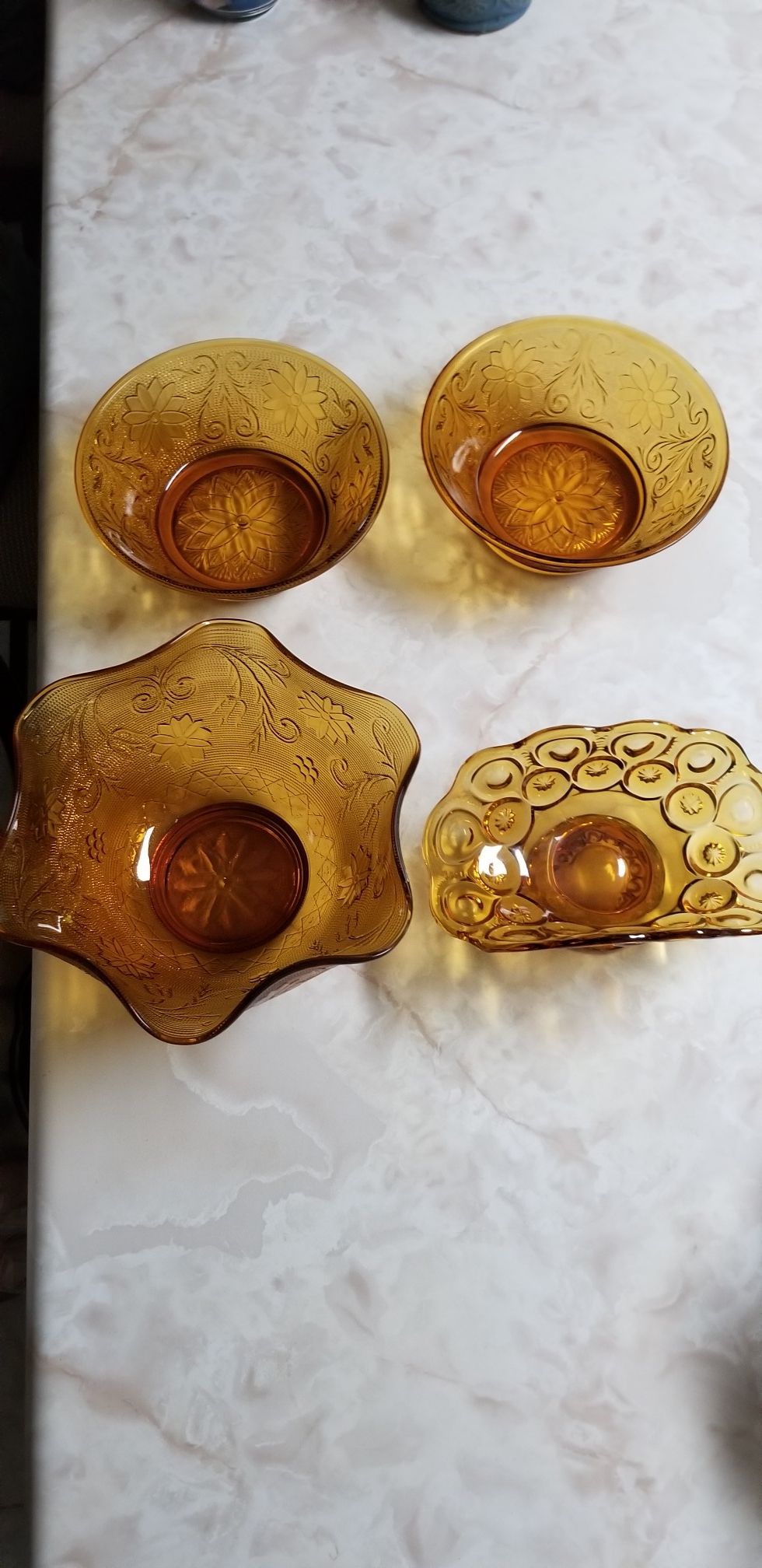 Amber gold glass ware
