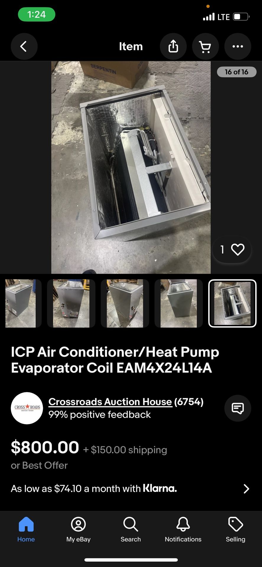 ICP Air Conditioner/Heat Pump Evaporator Coil EAM4X24L14A