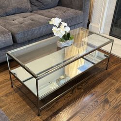 Brass Glass Set Of 4 Tables (Coffee Table, 2 End Tables & Sofa / Side Wall Table. 