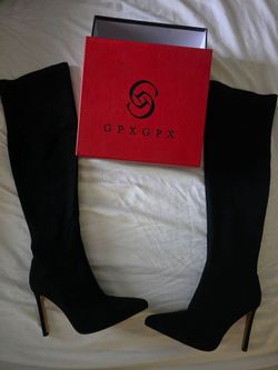 GPXGPX black suede knee-high boots 8.5