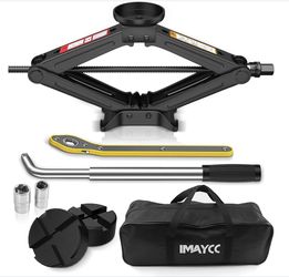 IMAYCC Car Jack Kit 2.5 Ton, Universal Scissor Car Jack, Portable Tire Changing Kit For Car SUV MPV