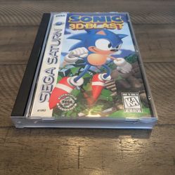 Sonic 3D Blast game with 0 scratches on disc in original case with manual 

