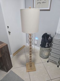 Gold Ring Floor Lamp with Drum Shade