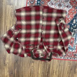 Vintage Orvis Shirt Jacket Mens 2XL Flannel Plaid Shacket Heavy Fishing EUC