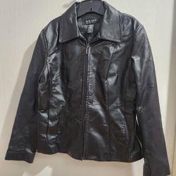 New York & Company Black  leather  Jacket Women (L)