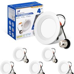 (New in Box) 
mw 6 Pack 4 Inch LED Recessed Retrofit Downlight,2700K/3000K/3500K/4000K/5000K, Can Lights,Smooth Trim,75W Incandescent Equal,750LM,IC &