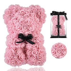 Pink Rose teddy Bear For Valentine’s Day Gift