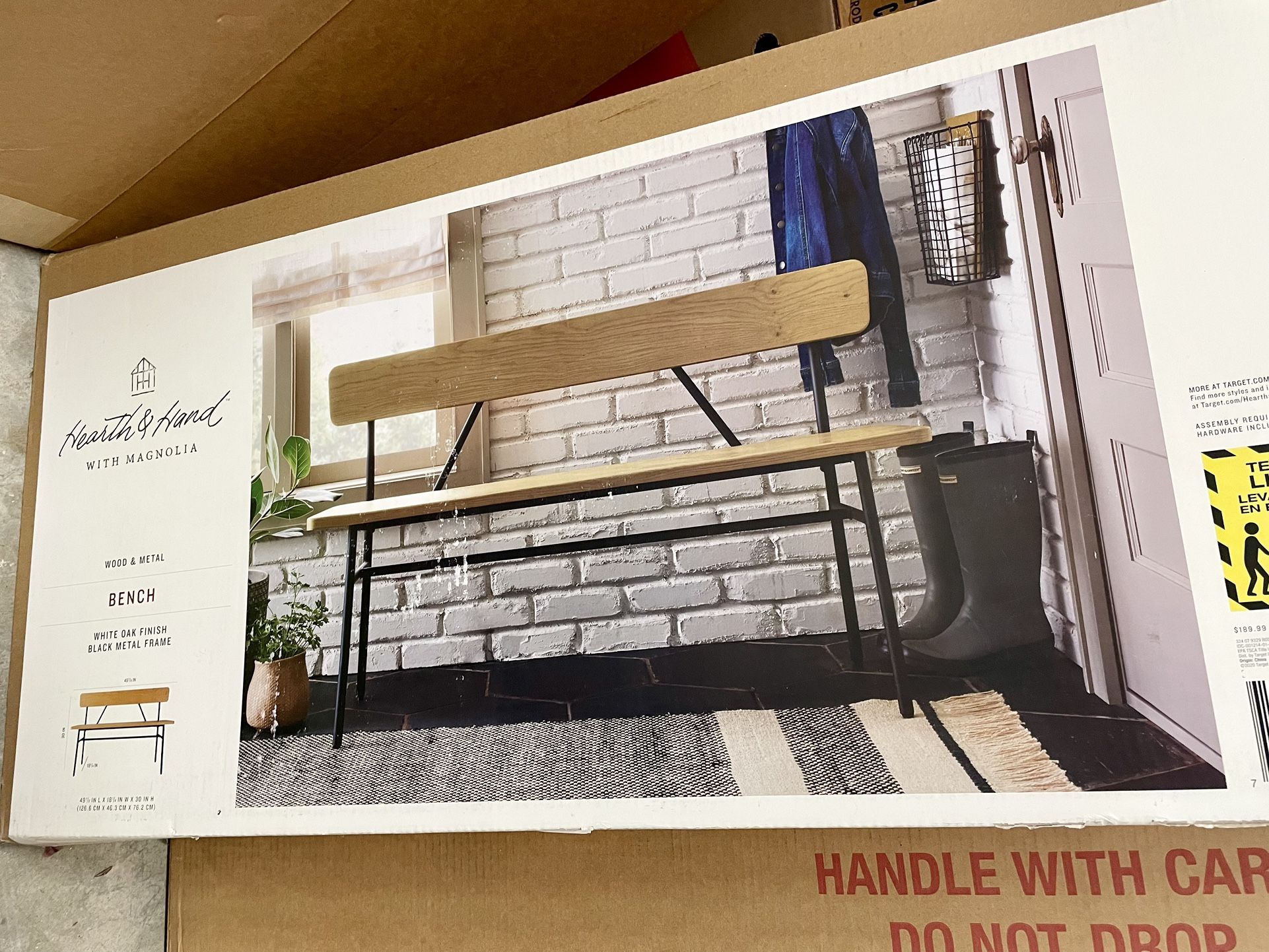 Metal & Wood Accent Bench - Target Hearth & Hand with Magnolia