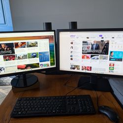 Desktop with Dual Monitors 