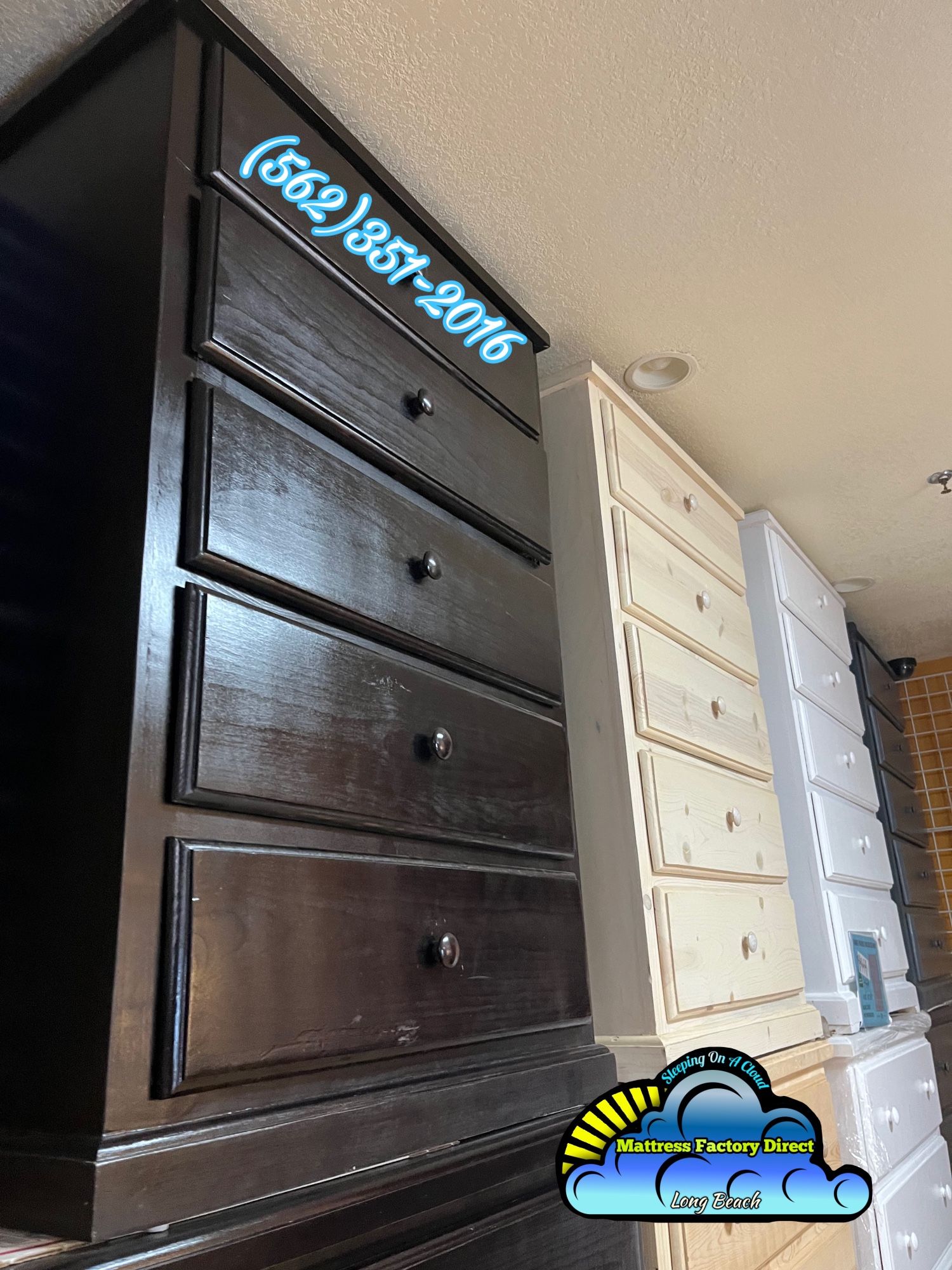 Black Five Drawer Dresser Pinewood Chest Cajonera Comoda Nueva 