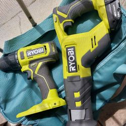 Ryobi 18v Sawzall and drill with battery and charger
