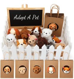Adopt a Puppy Favor Plush Stuffed Animal Dog Set