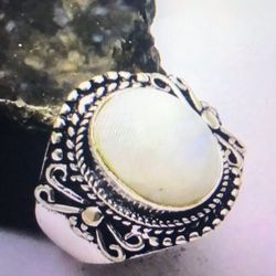 Moonstone 925 Sterling Silver Ring 