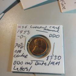 Error 1953 Lincolin Wheat Cent On Mint Mark D