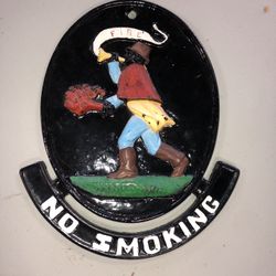 Heavy Cast Iron No Smoking Sign 