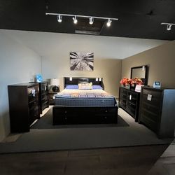 King Bed, Dresser, Mirror And Nightstand 