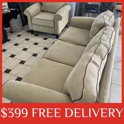 2 Piece Sofa and Loveseat COUCH SET sectional couch sofa recliner (FREE CURBSIDE DELIVERY)