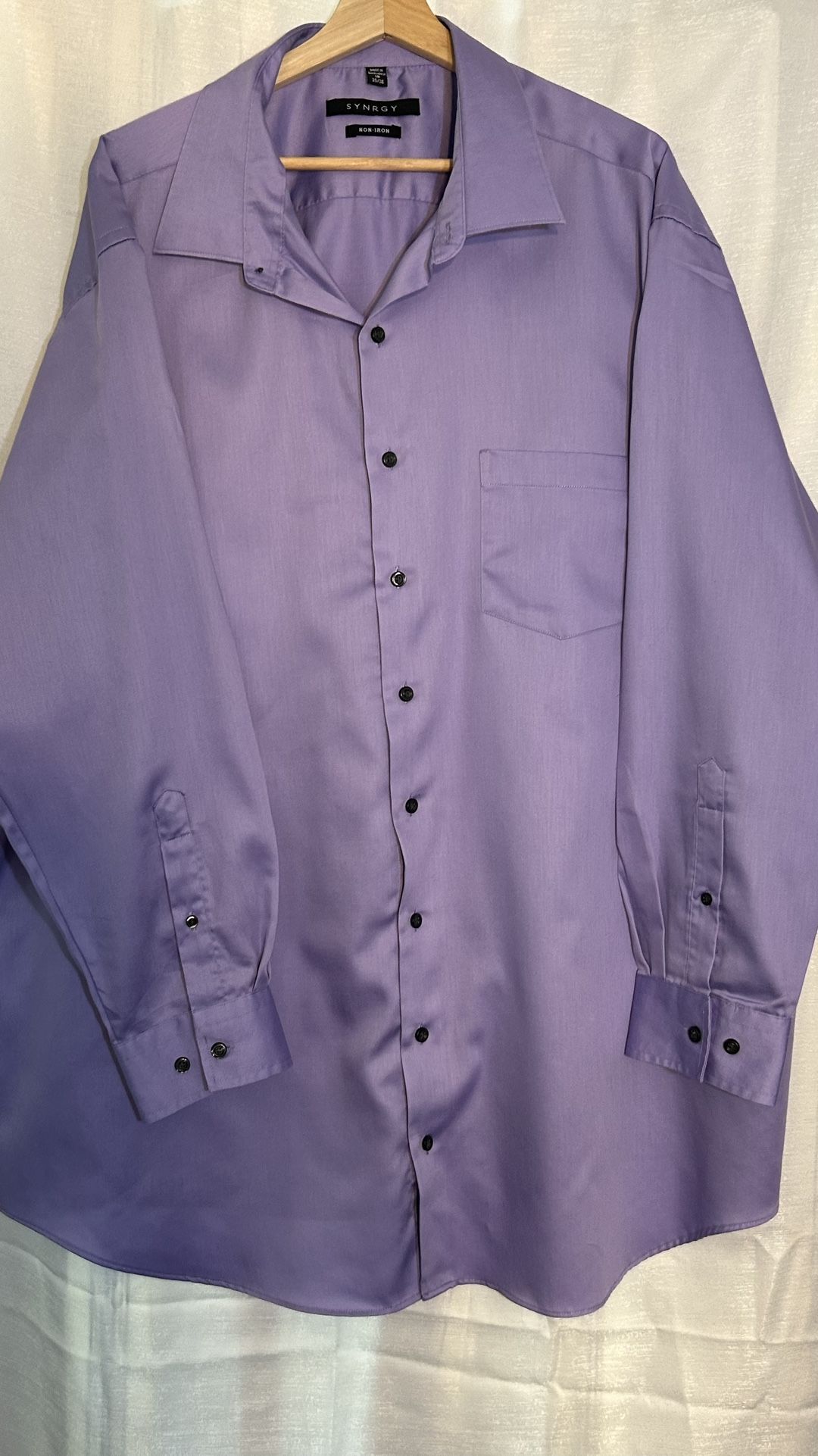 Lavender purple dress Shirt By Synrgy