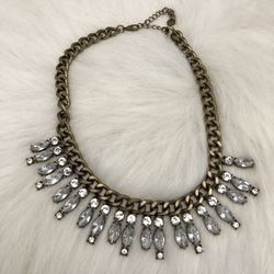 LOFT BRASS GOLD RHINESTONE NECKLACE