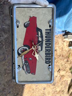 1959 Thunderbird license plate frame clock