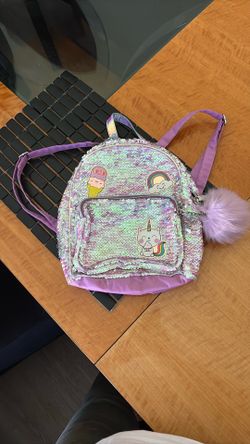 Cute, Small Multicolor, Flip Sequins Unicorn Backpack. See Pictures For More Details.