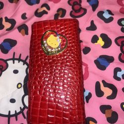 red and gold Hello kitty leather wallet