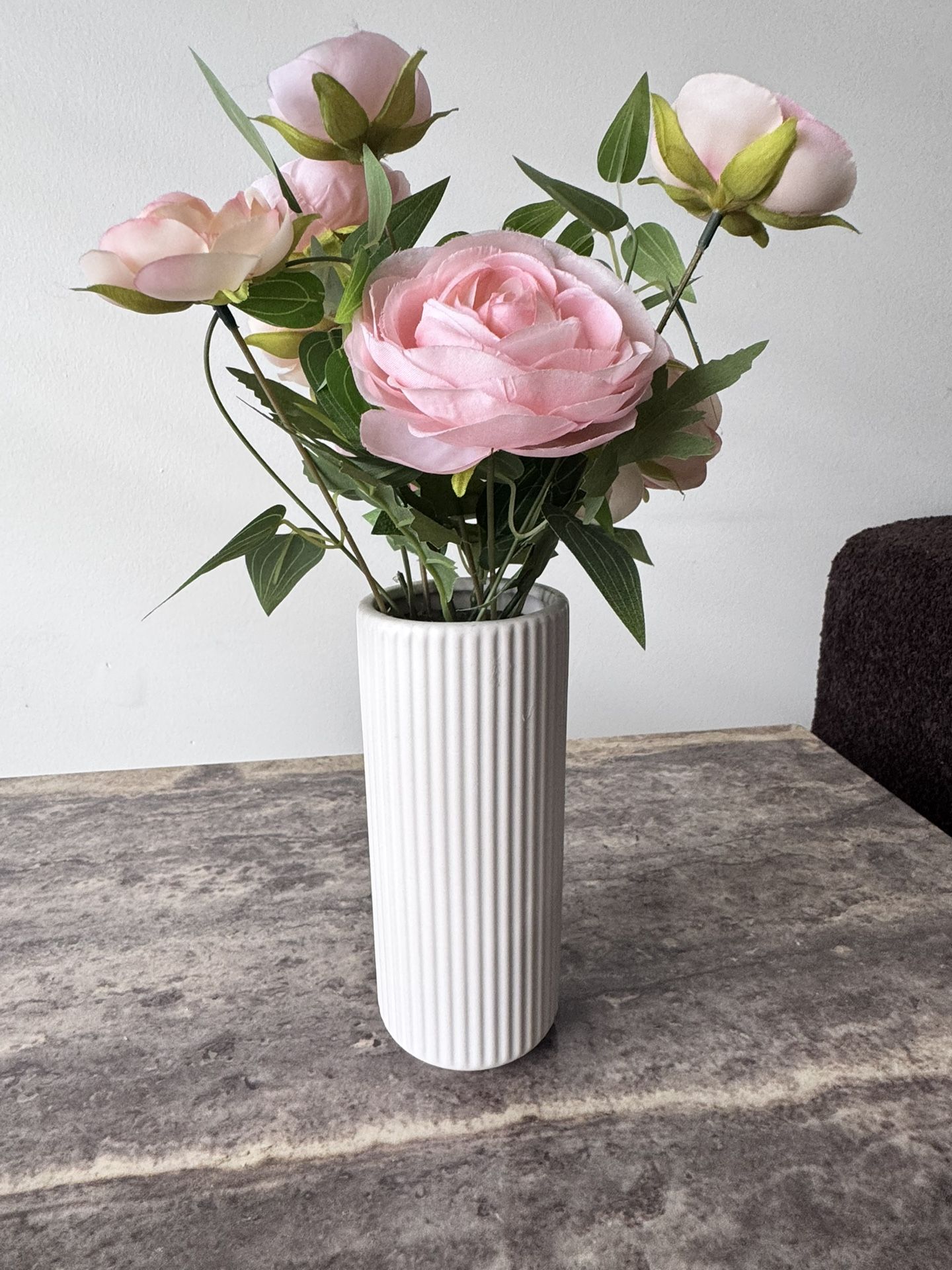 Artificial Rose Plant Ceramic Vase