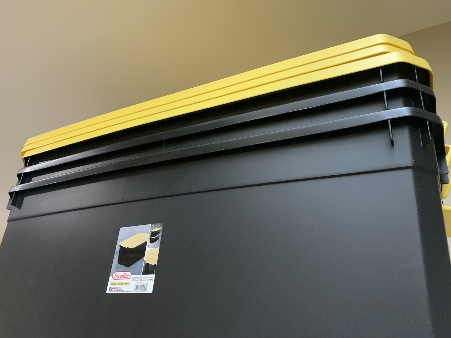 50 Gal Storage Containers with Latched Lids x3