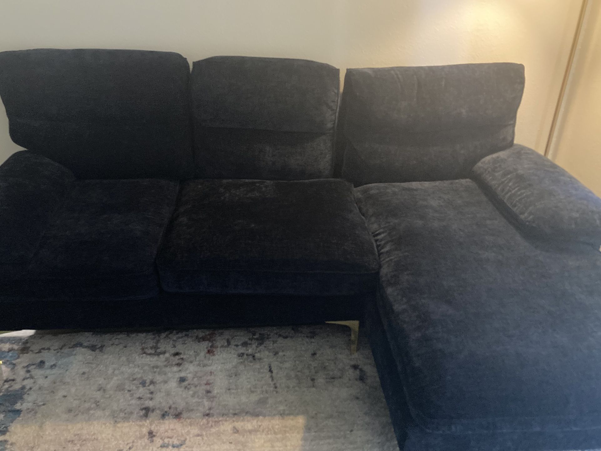 L-Shape Dark Blue Couch (Price Is Negotiable!)