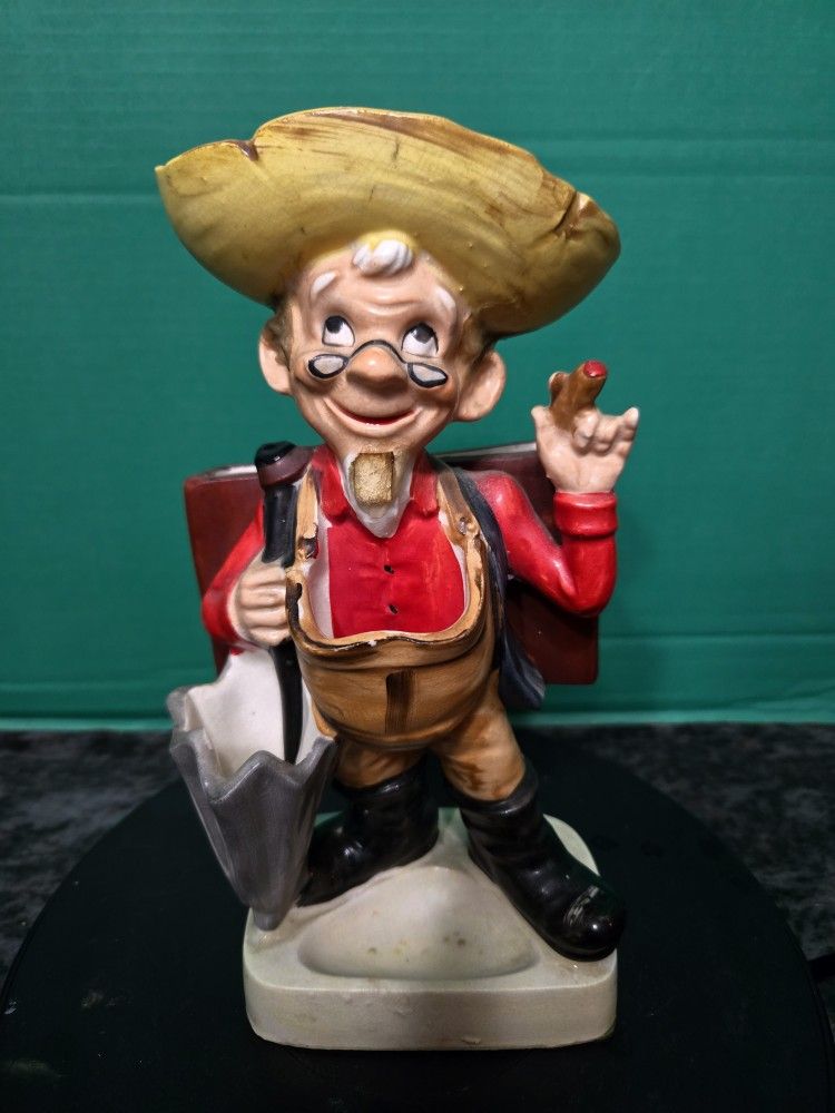 1950's Rubens Original Old Man Cigarettes Holder Ashtray Ceramic Japanese 9"