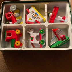 Vintage Wooden Christmas Ornaments 