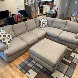 Large Section Couch With Ottoman $600