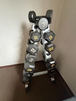 Hex Dumbbell Set with A-Frame Rack