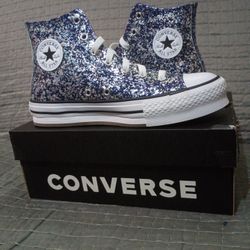  Converse All Star Glitter Sneakers Shoes In Navy Multi - Size 5.5 - Have Another Pair Size 5 - New With Box 