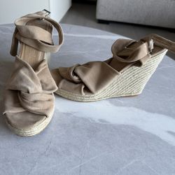 Stuart Weitzman Wedges Tan Size 8
