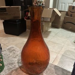 Orange Large Decorative Vase 