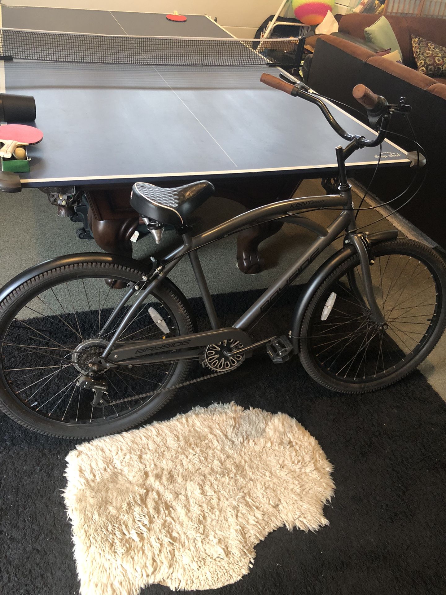 Looks π New !! Bayside Kent 2600 bike W/ Gears + New Bicycle Seat W/suspension -must Come To Huntington Beach