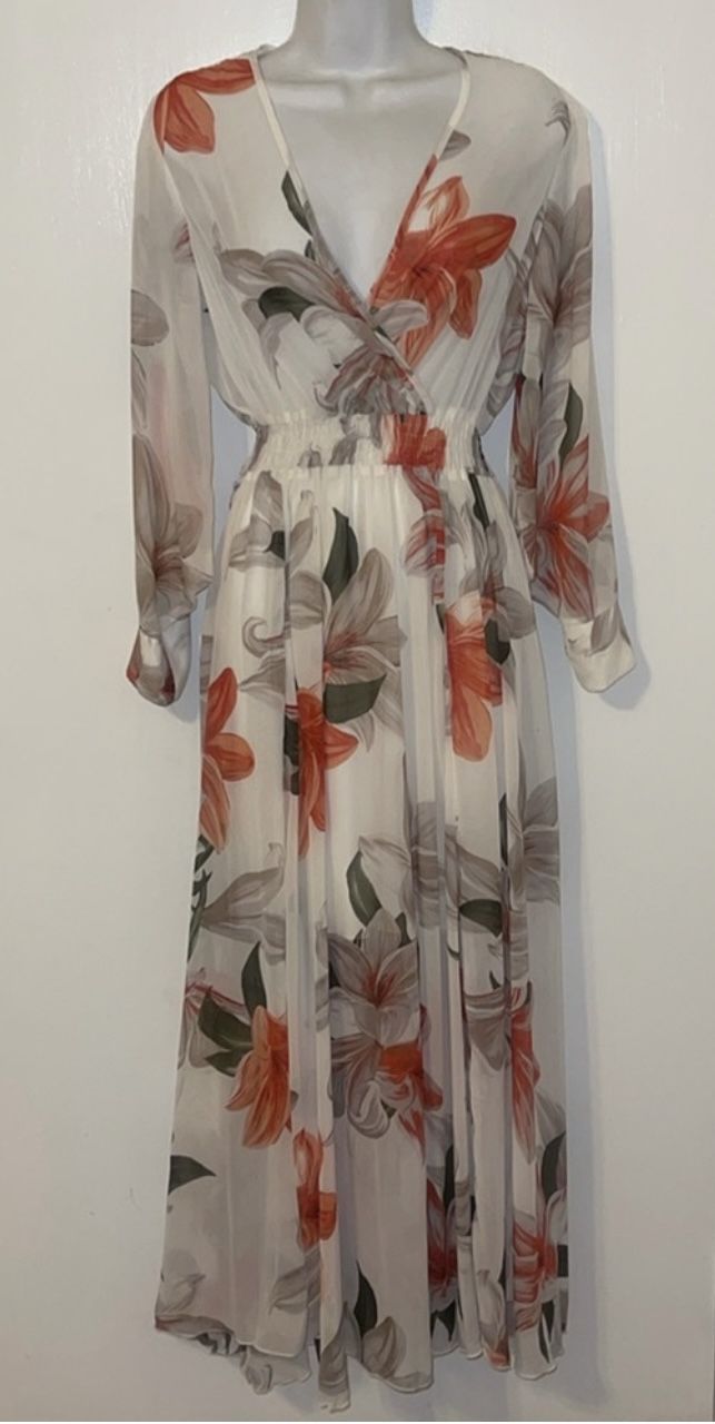 NWOT Kate and Lily Summer dress transparent white flowers 