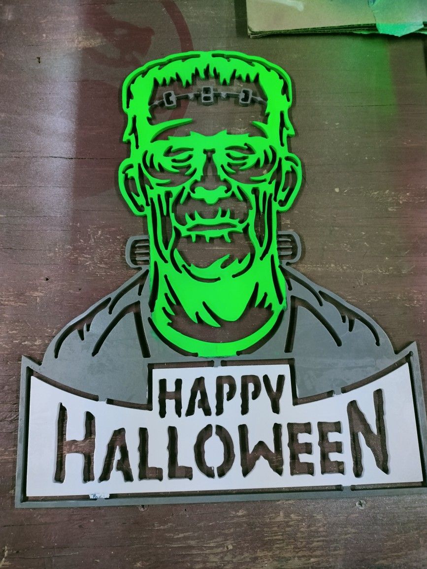 Frankenstein Halloween 3/16" Metal (Plasma Cut And Painted Myself)