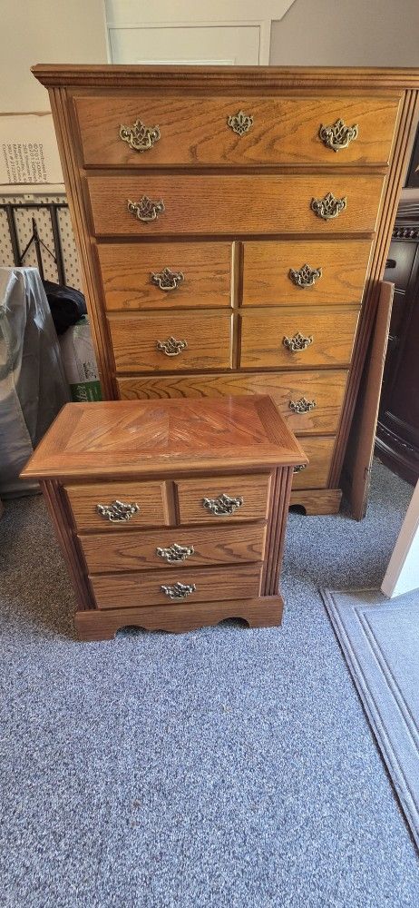 Solid Wood dresser, nightstand and mirror
