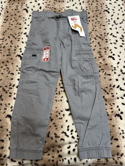New With Tags Wrangler Boys Cargo Gamer Pants Sz 7 Gray