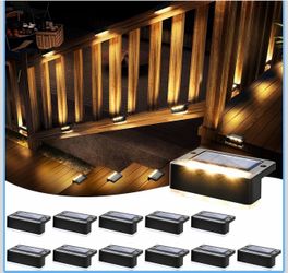 SOLPEX Solar Fence Lights, Solar Deck Lights Outdoor Waterproof Solar Powered for Step, Stair, Balcony