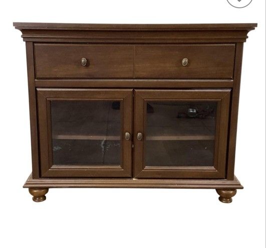 Wood Media Console Cabinet