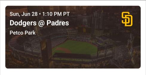 Dodgers vs Padres, 2 Tix