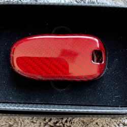 Red Carbon-Fiber Tesla key fob