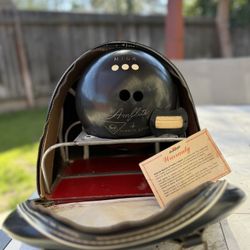 Vintage AMF Amflite Magic Line Bowling Ball w/ Original Case – 1960s Retro