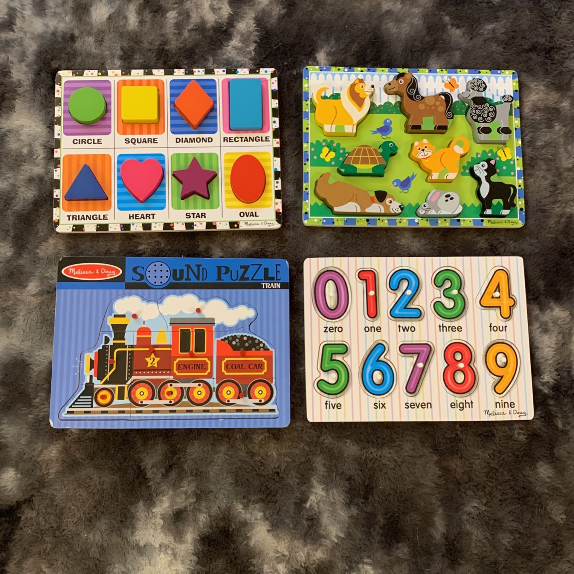 Wooden Puzzles -Melissa & Doug  (Set Of 4)