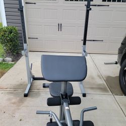 Very Nice Bench With 2 25s Pounds Olympic Weights 