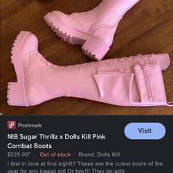 Women’s Dolls Kill Pink Boots 